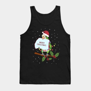 merry christmas! green quaker parrot doodle Tank Top